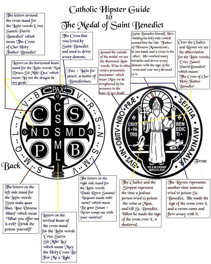T-shirt Bog i Hrvati Catholic Hipster Guide to the Medal of Saint Benedict with detailed explanations and illustrations.