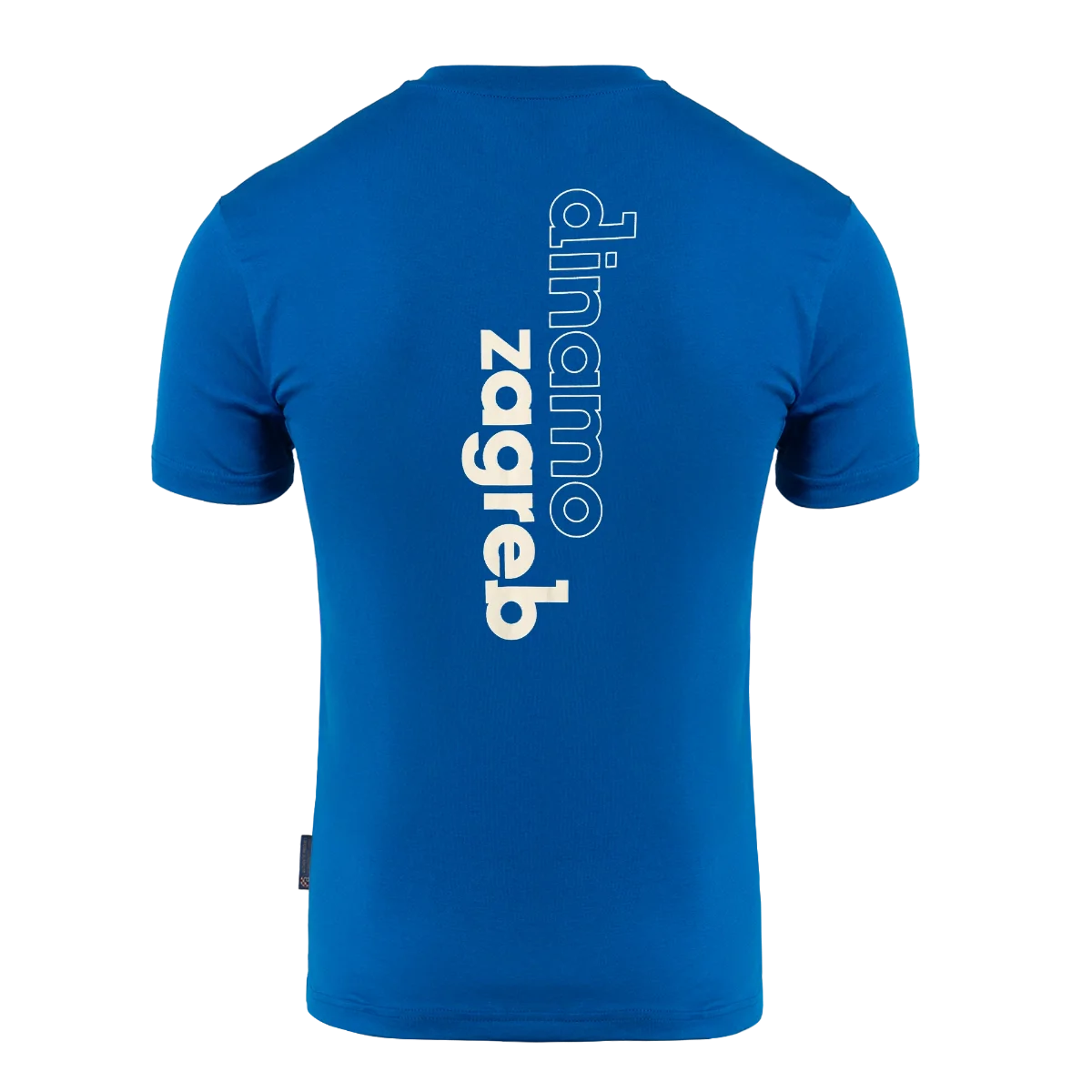 T-shirt Dinamo Zagreb Big Logo Blue t-shirt with 'dinamo zagreb' text on the back against a white background