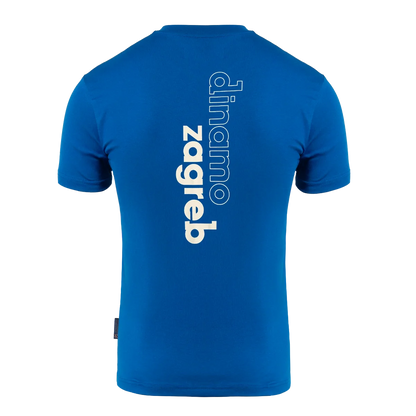 T-shirt Dinamo Zagreb Big Logo Blue t-shirt with 'dinamo zagreb' text on the back against a white background