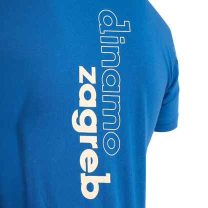 T-shirt Dinamo Zagreb Big Logo Blue t-shirt with white text 'dinamo zagreb' on a white background