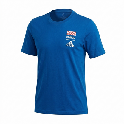 T-shirt Hrvatska by Adidas Blue t-shirt with Adidas logo and 'Hrvatska' text on a white background