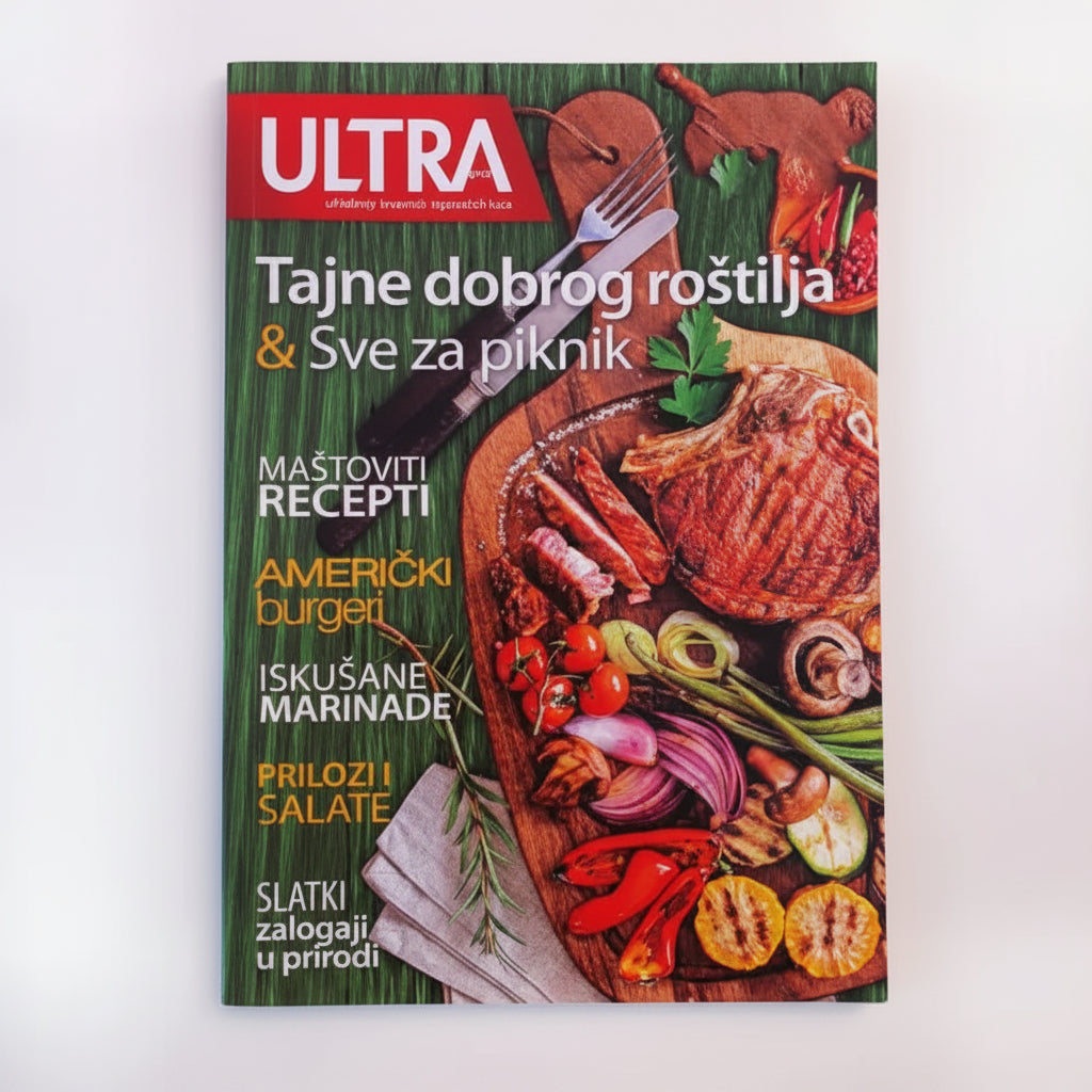 Tajne Dobrog Roštilja & Sve za Piknik (Croatian BBQ & Picnic Cookbook) Cookbook titled 'ULTRA' with food images on a white background