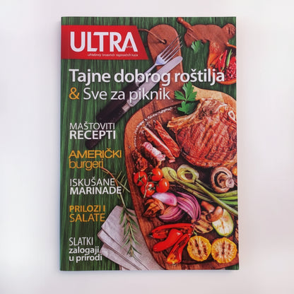 Tajne Dobrog Roštilja & Sve za Piknik (Croatian BBQ & Picnic Cookbook) Cookbook titled 'ULTRA' with food images on a white background