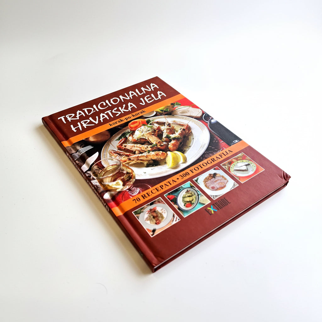 Tradicionalna Hrvatska Jela Cookbook titled 'Tradicionalna Hrvatska Jela' on a white background
