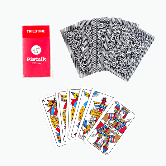 Triestine Piatnik Vienna Playing Cards Piatnik Triestine playing cards with a red box on a white background