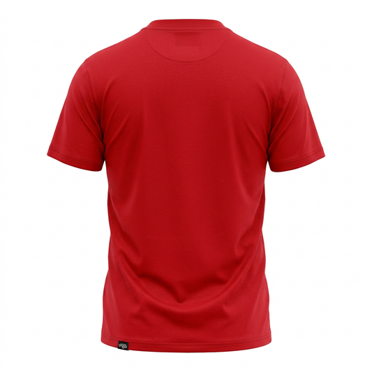 A red short-sleeve crewneck t-shirt shown from the back, displayed on a clean white background. Umbro Croatia T-shirt in red