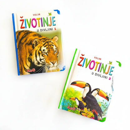 Volim Životinje u Divljini (Set of 2) Two children's books about animals on a white background
