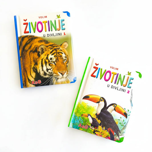 Volim Životinje u Divljini (Set of 2) Two children's books about animals on a white background