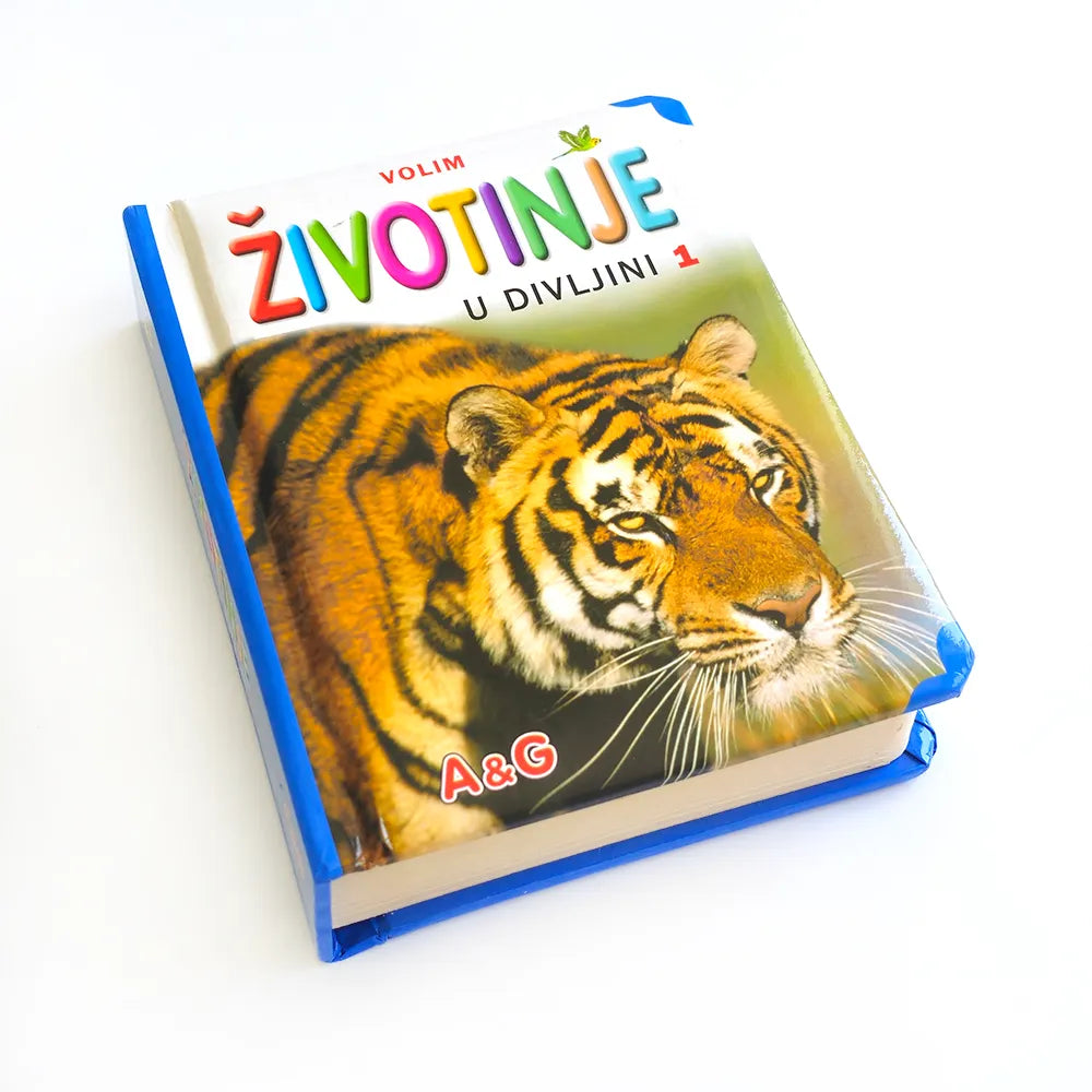 Volim Životinje u Divljini (Set of 2) Book with a tiger illustration on the cover, featuring colorful text and A&G branding.
