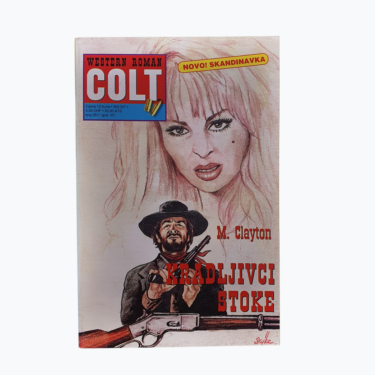 Book cover with a cowboy and woman illustration, featuring the title 'Colt' and author 'M. Clayton'.