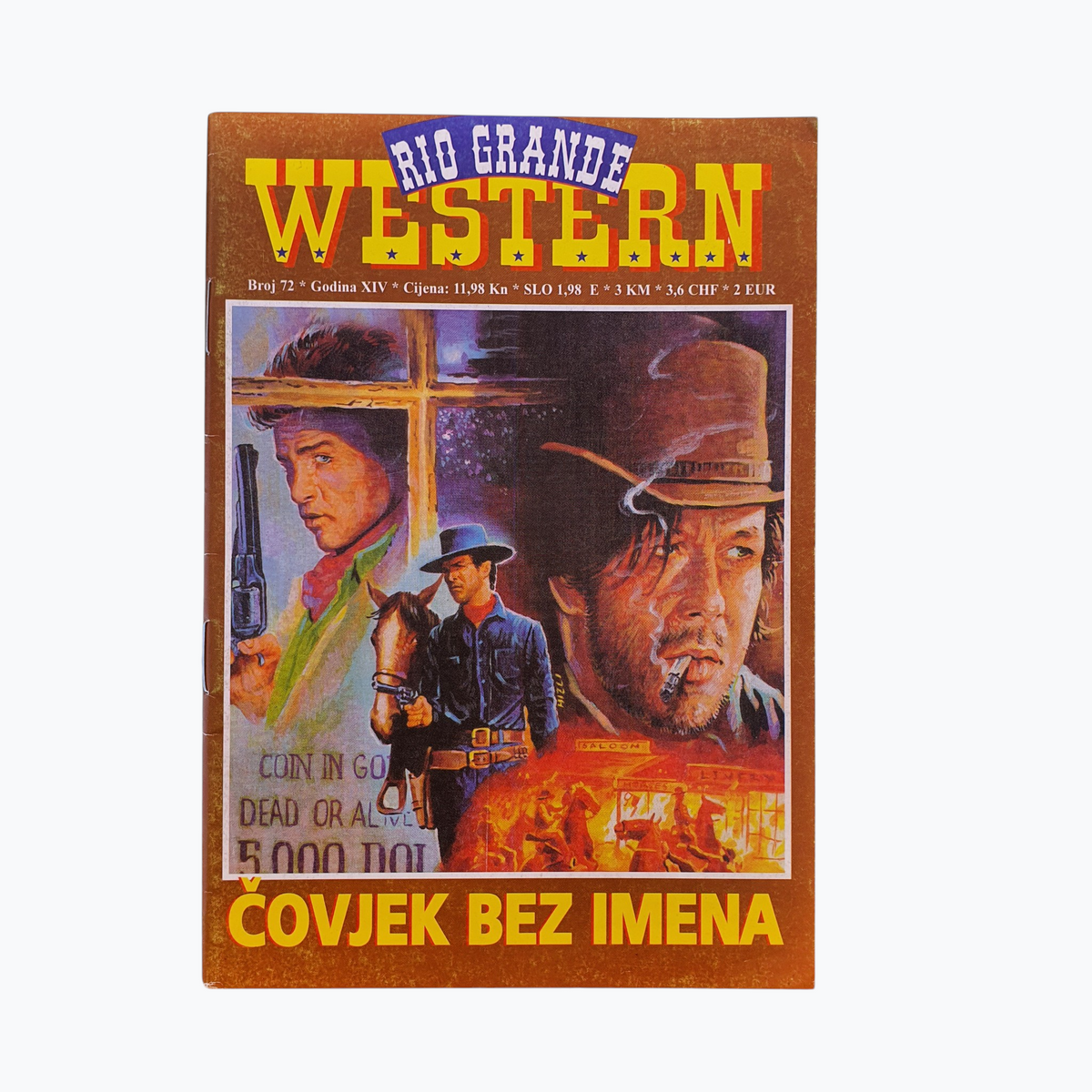 Western-themed magazine cover with cowboy imagery and text