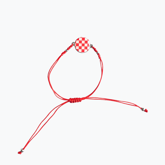 Šahovnica Simple Sliding Knot Red Bracelet