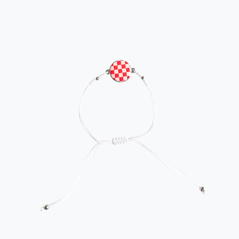 Šahovnica Simple Sliding Knot White Bracelet