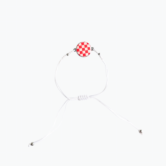Šahovnica Simple Sliding Knot White Bracelet