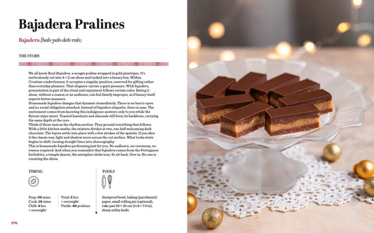 Croatian Sweets: Cookbook in English Language Bajadera Pralines on a white plate with a blurred background